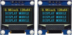 Haldzemo 0.96" OLED Display Module I2C IIC Serial 128X64 SSD1306 LCD Screen VCC GND SCL SDA (2 Pack, Yellow Blue)