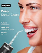 Onlyone Rechargeable Cordless Water Flosser with Adjustable Water Pressure for Daily Oral Care, Power Dental Flosser for Home and Travel Use, Portable Oral Irrigator for Sensitive Gums and Braces Care