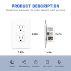 Smart in-Wall Outlet with 2 Individually Controlled Outlets, Tamper Resistant, 2.4 GHz Wi-Fi, Compatible with Alexa Only, Black, 2Pack…
