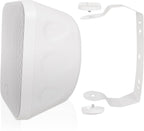 Sound Town Commercial Restaurant Bluetooth Amplifier + Surface-Mount Speaker Set, with One 6-Zone 70V/100V Amplifier with Bluetooth, 8 x 5.25-Inch Surface-Mount Speakers, White (STCA360X8MS5W)