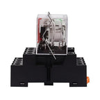 TWTADE AC 110V/120V Relay 5A Electromagnetic Power Coil Relay 14 Pins 4PDT 4NO+4NC HH54P MY4J with Indicator Light & Socket Base -YJ4N-GS