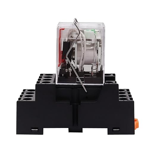 TWTADE/DC 24V Relay 5A Electromagnetic Power Coil Relay 14 Pins 4PDT 4NO+4NC HH54P MY4J with Indicator Light & Socket Base -YJ4N-GS