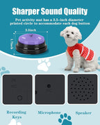 Dog Buttons for Communication, 9 Pcs Dog Talking Button Set, 30s Voice Recording Speaking Button Pet Speech Training Buzzers with 30 Scene Stickers and Waterproof Anti-Slip Mat for Animal Training