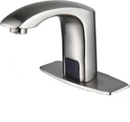 HALO Automatic Commercial Sensor Grifo Touchless Bathroom Faucet with Hole Cover Deck Plate Motion Activated Hands Free Vessel Sink Robinet Brushed Nickel