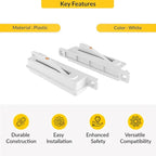 Brixwell Single Action WOCD Set with Limit Control Device, Plastic Material, White Finish, 3-1/2" Height, 3/4" Width, Left and Right Hand, Includes Limit Control Feature for Sliding Windows