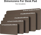 Aothia Leather Desk Pad Protector, Office Mat, Large Mouse Pad, Non-Slip PU Leather Blotter, Laptop Desk Pad, Waterproof Writing Pad for Office and Home (Coffee, 31.5" x 15.7")