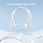 GULAKI Portable Neck Fan, Personal Fan with 4000mAh Battery, Rechargeable Neck Fan with 3 Speeds and 64 Cool Lights, Birthday Gifts for Men Women Mom Dad, Hands Free Cooling fan for Summer(White)