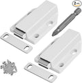 2 Pack Magnetic Push Latch,Heavy Duty Magnetic Touch Latch,for Push to Open Cabinet or Kitchen Drawer,Kitchen Door,on Strong Pop Out (White - 2.7 inch, 2 Pack)