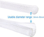 QCSIW 1/4" x100ft Split Sleeve Wire Loom Tubing - Cat-Proof Cord Protector for USB, Power, Audio/Video Cables | Chew-Resistant Sleeving, Easy Install, White