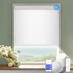 COOLWINDS Motorized Blinds with Remote Cordless Automatic Motorized Shades Custom Blinds for Windows Smart Curtains Compatible with Alexa Google Home(Custom)