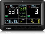 Air Quality Monitor Indoor 7" Display + Alerts, CO2 Monitor PM2.5 PM1.0 PM10 with TVOC Temperature Humidity Carbon Dioxide Detector for Home, Kitchen, Bedroom, Office, RV