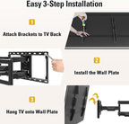 Mounting Dream UL Listed TV Wall Mount for Most 42-84 Inch TV, Full Motion TV Mount with Swivel and Tilt, Wall Bracket with Articulating Dual Arms, Fits 16inch Studs, Max VESA 600X400 mm, 100 lbs