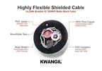 KWANGIL 3C 22AWG AMSB Shielded Cable Wire (UL2464) - Highly Flexible Str TC, PVC Ins, OS+TC BRD, PVC JKT for CNC Machine, Stepper Motor, VFD Spindle (Matte Black 50FT)