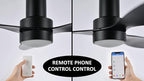 SMAAIR 52" Smart Flush Mount Ceiling Fans with Lights and Remote, Quiet DC Motor, 3-Blade Modern Ceiling Fan, Low Profile Ceiling Fan works with APP/Voice, 8H Timer &24H Schedule, ABS Blades, Black