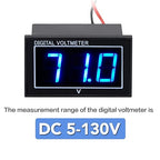 SUPNOVA Waterproof Voltmeter 12V 24V 36V 48V 60V 72V 96V,LED Digital Display Battery Voltage Tester DC5-130V Apply to Golf Cart,Car, Motorcycle，Boats Battery Voltage Monitor
