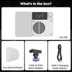 Amaran Ace 25c Pocket RGBWW LED Light, Boost Mode Up to 32W, Full-Color Mini Video Light (2,300-10,000K), 1,171 Lux@1m at 5,600K, 4500mAh Battery with PD Fast Charging for Mobile Creators (White)