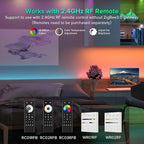 FCOB 5in1 LM052 Tuya Zigbee3.0 LED Controller Support Monochrome CCT RGB RGBW RGBCCT PWM LED Strip Compatible with Echo Plus Echo(4th Gen) Philip H-UE Home-kit Gateway Work with WR01RF WR02RF etc