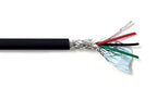 KWANGIL 4C 20AWG AMSB Shielded Cable Wire (UL2464) - Highly Flexible Str TC, PVC Ins, OS+TC BRD, PVC JKT for CNC Machine, Stepper Motor, VFD Spindle (Matte Black 100FT)
