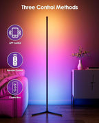 boostool 2 Pack Corner Floor Lamp, 65" RGB LED Corner Lamp, Color Changing Ambient Lighting with Music Sync - App and Remote Control LED Lamp for Bedroom, Living Room, Gaming Room