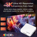 Android 14.0 TV Box 2025, LEFFOT H313 4K Ultra HD Streaming Device for TV with BT 5.4, 2GB RAM + 16GB ROM, Smart TV Box with Voice Remote, USB 3.0, HDR 10, 2.4G & 5G WiFi 6
