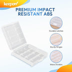 KEEPOW 20 Pcs AA/AAA Battery Storage Case Holder Box, Clear Color