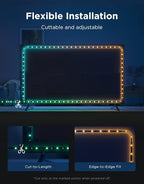 Govee TV LED Backlight 2, 14.4ft Cuttable TV Lights for 32-70 Inch TVs, Color Changing RGBWIC LED Strips Lights with 210+ Scene Modes & Music Sync, Smart APP and Voice Control, Easy Install