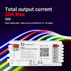 GLEDOPTO Matter RGBCCT LED Controller 20A Current Max for PWM Analog LED Strip Light APP Voice Control RGBW RGB Dimmable Work with Homekit Google Amazon Echo Alexa (Matter Hub Required)