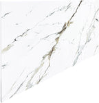Dundee Deco Faux Marble Wall Panels - Sample - Glossy, Waterproof Indoor Wall Cladding - White, Grey, Tan Veins - Sample 6" x 6"