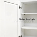 Wall Kitchen Cabinets, RTA Cabinets, White Shaker Cabinet, Wall Mounted, RTA Upper Cabinet, Modern for Kitchen and Bathroom with Door (White, 21" W x 42" H x 12" D)