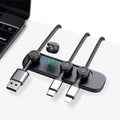 Wanheart Magnetic Cable Management, Cord Holder for Desk, 2 Sizes (4.2mm & 5mm), Multipurpose Magnetic Wire Clips for Lightning, USB-C, Micro Cables – Stick to Metal, Wood, or Glass (Basic Set)
