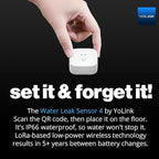 YoLink Water Leak Starter Kit: Hub + 2 Leak Sensor 4 (105 dB Siren), LoRa Long-Range, App/SMS/Email Alerts, D2D Offline, 2 AAA Up to 5-Year Battery, Compatible with Alexa/IFTTT/Home Assistant