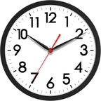 AKCISOT 18 Inch Wall Clock Large Silent Non-Ticking Wall Clocks Battery Operated - Analog Classic Clock Decorative for Living Room, Office, Home, School(Black)