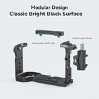 SmallRig Cage for Sony FX30 FX3 FX3A with Cable Clamp for HDMI, Classic Bright Black Surface, Included Cold Shoe and NATO Rail, Modular Design Compatible with Original XLR Handle