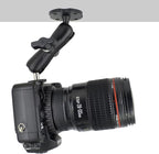VAUBORTTI Heavy-Duty Camera Wall/Desktop Mount with 1/4"-20 Thread, Aluminum Alloy Arm, Dual Ball Heads, 1-Inch TPU Ball, Free Rotation,Compatible with DSLR, CCTV, RAM B System