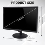 SKitphrati 19 Inch HD (1440 x 900) PC Monitor, Computer Monitor with HDMI VGA AV BNC USB Ports, 60Hz, 5Ms, VESA, Build-in Speakers, LED Display for Laptops and Desktops Office Home