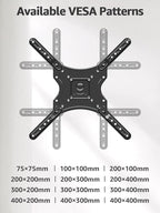 ELIVED Full Motion TV Wall Mount for Most 26-60 Inch TVs, Articulating Arms Swivel and Tilt tv Mount, Wall Mount Brackets Max VESA 400x400, Single Stud Perfect Center Design, Holds Up to 77 lbs.