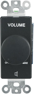 Rockville VOL70200 Black 200W 70V Volume Control Zone Controller, Single Gang, 12-Step Attenuation, Detachable Euro-Block, for Multi-Zone Audio Systems