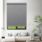 Zshine Motorized Blackout Window Blinds Customize Width (23-95 Inches) Remote Control Wireless and Rechargeable Roller Shades Blinds for Windows, Home, Office, Hotel, Club, Restaurant(82164D)