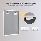 LOAAO 60x36 Inch White Metal Framed Bathroom Mirror for Wall, White Bathroom Vanity Mirror Farmhouse, Large Rounded Rectangle Mirror, Anti-Rust, Tempered Glass, Hangs Horizontally or Vertically