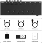 ZUZONG 2 AV to HDMI Converter + 3 HDMI2.0 Switcher(2 in 1) 2 Way RCA Composite to HDMI Adapter Support 4:3/16:9 Switching for N64 NGC WII Xbox PS2/3/4/5 DVD Xbox Series/ONE Switch/OLED