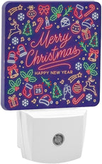 YKJAHSD Merry Chrismas Night Light, Plug into Wall Decor Nightlights for Bedroom, Bathroom, Hallway, Kitchen, with Dusk to Dawn Light Auto Sensors LED Night Lights for Boys Girls Women Men Room Gifts