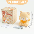 Rytinazzz Red Panda Night Light, 50-Hour Battery & Pat Control, Squishy Silicone Lamp for Kids Nursery, USB Rechargeable with Timer, Valentines Gifts