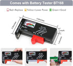 keabys Battery Organizer Holder Storage Case with Tester,Waterproof Carrying Case Bag,Battery Vault Box for Garage Organization Holds 199+ Batteries AA AAA C D 9V (Batteries are Not Included)