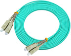 Jeirdus 15Meters 49ft Duplex 50/125 10G OM3 Multi-Mode Fiber Optic Cable Jumper Optical Patch Cord SC