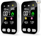4-in-1 Upgraded Natural Gas Leak Detector,CO & Gas Detector with Temperature & Humidity, Plug-in Carbon Monoxide Detectors, Portable Gas Leak Detector for Home, Kitchen, RV, Travel(2 PCS)