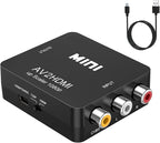 RCA to HDMI, AV to HDMI Converter, GOXMGO 1080P Mini RCA Composite Cvbs AV to HDMI Video Audio Converter Adapter Supporting PAL/Ntsc with USB Charge Cable for PC Laptop Xbox PS4 PS3 TV VCR Camera DVD