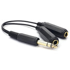 Disino 1/4 Splitter, 1/4" TRS Stereo Male to Dual Female Y Splitter Cable Quarter Inch Splitter Cord - 8 Inch / 20cm