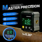 Digital Angle Finder Protractor Tool, 4×90° High Accuracy Measuring Tool with Large LED Display, Magnetic Measuring Tool, Woodworking Measuring Tool, Level Box for Hanging