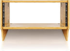 Sound Town DIY 4U Angled Desktop Turret Studio Rack, Solid Carbonized Bamboo, Assembly Required (STBR-4SL)