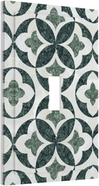 Bvtewkhz Green Luxury Modern Cubic Marble 1 Gang Single Toggle Decorative Light Switch Covers Electrical Faceplate Switch Plates for Bathroom Kitchen Home